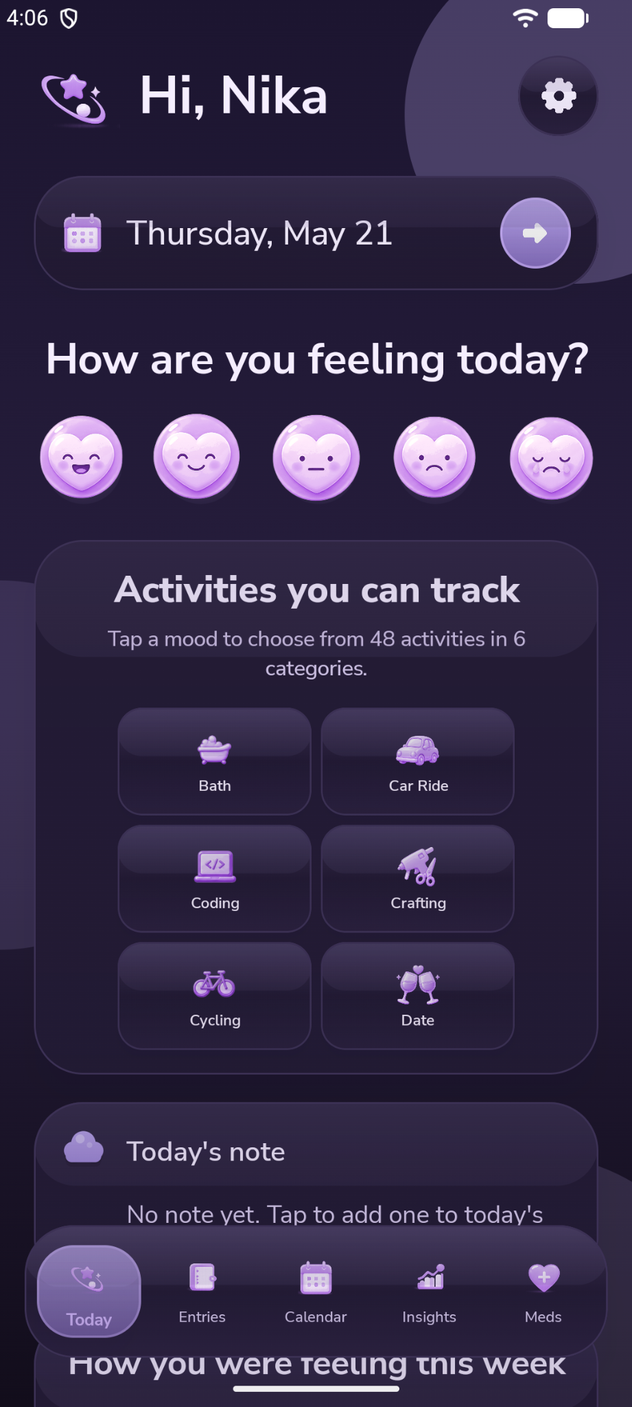 Emobly app home screen preview